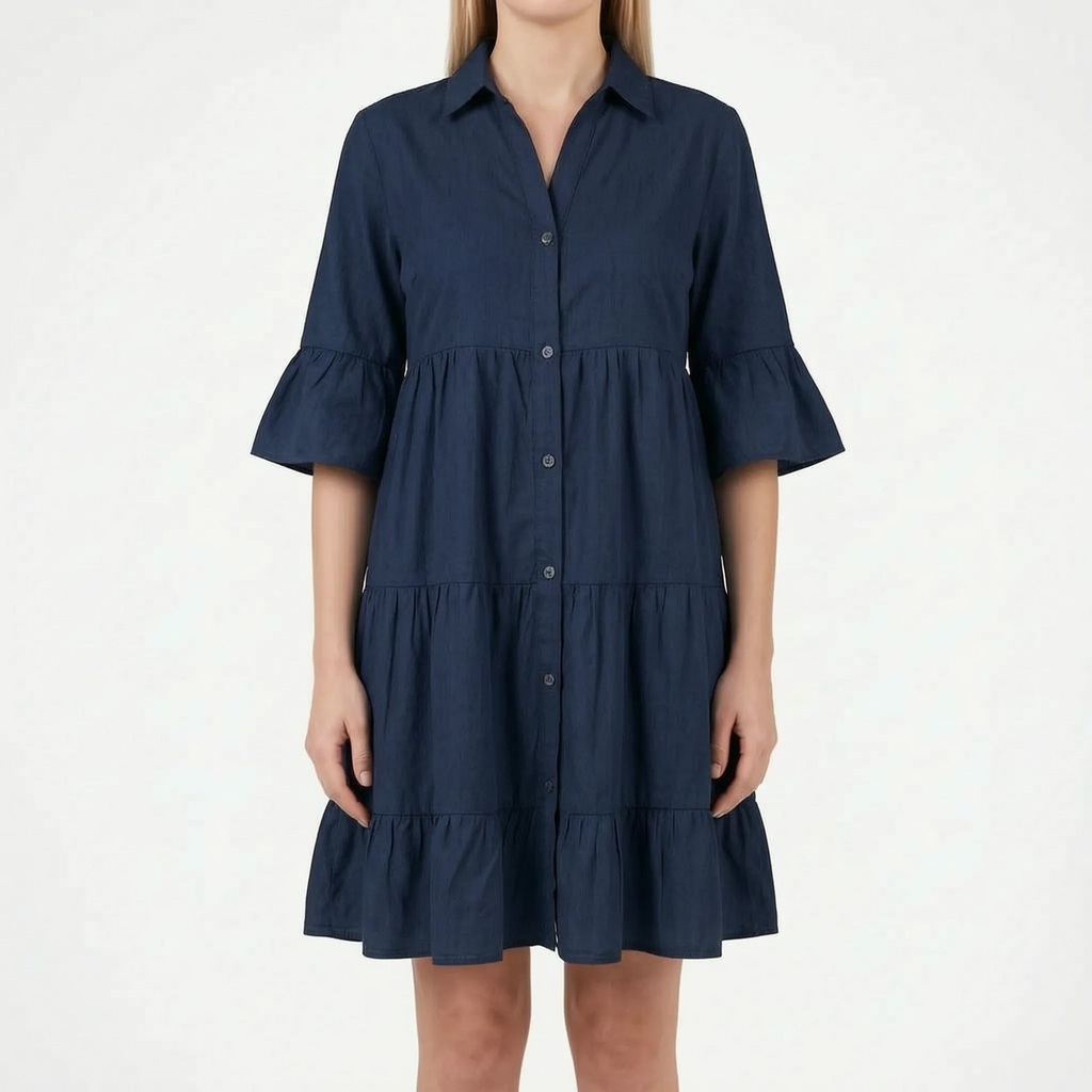 Vellura - Tiered Mini Dress With Flared Sleeves