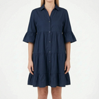 Vellura - Tiered Mini Dress With Flared Sleeves