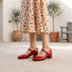Velura - Classic Low-Heeled Mary Jane Shoes