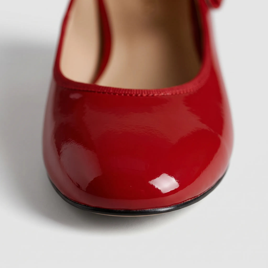 Velura - Classic Low-Heeled Mary Jane Shoes