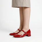 Velura - Classic Low-Heeled Mary Jane Shoes
