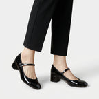 Velura - Classic Low-Heeled Mary Jane Shoes