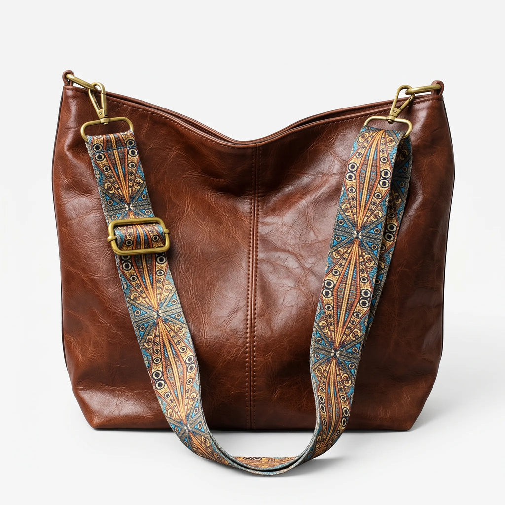 Vintalia - Patterned Strap Vintage Crossbody Bag