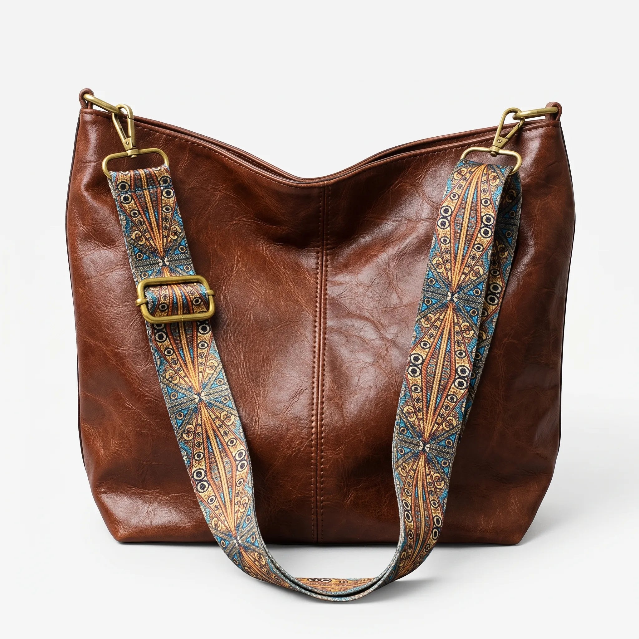 Vintalia - Patterned Strap Vintage Crossbody Bag