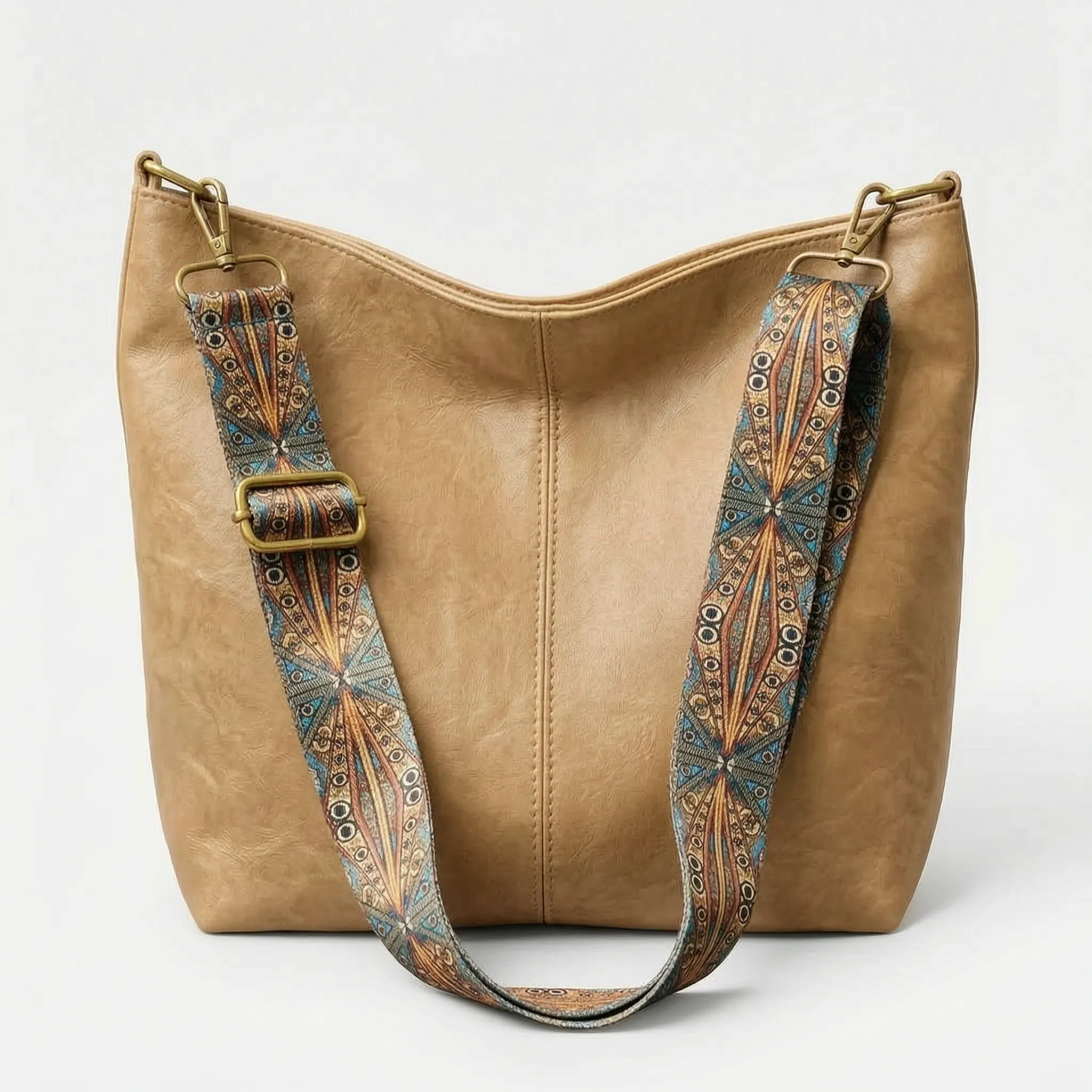 Vintalia - Patterned Strap Vintage Crossbody Bag