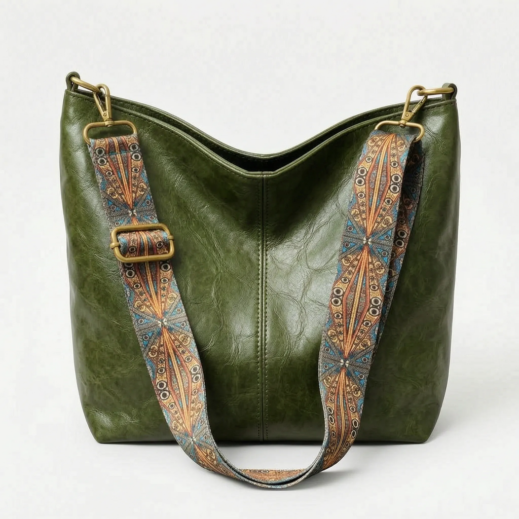 Vintalia - Patterned Strap Vintage Crossbody Bag