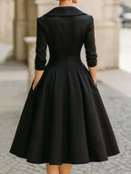 Vivienne | Women's Elegant Long Sleeve Midi Dress