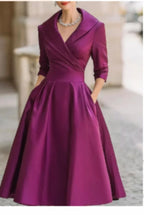 Vivienne | Women's Elegant Long Sleeve Midi Dress