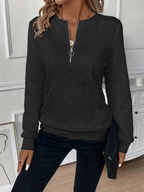 Wren - Women's Cozy Textured Quarter Zip Sweater