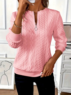 Wren - Women's Cozy Textured Quarter Zip Sweater