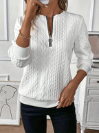 Wren - Women's Cozy Textured Quarter Zip Sweater