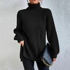 Xanthe - Women's Cozy Turtle Neck Sweater with Textured Knit