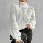 Xanthe - Women's Cozy Turtle Neck Sweater with Textured Knit
