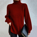 Xanthe - Women's Cozy Turtle Neck Sweater with Textured Knit