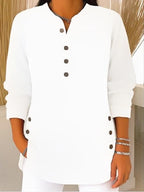 Zalene - Women's Casual Henley Sweater with Button Detail
