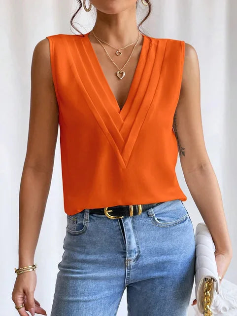 Zaria - Women's Elegant V-Neck Blouse