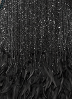 Zoey | Women's Sparkling Flapper Dress with Feather Hem
