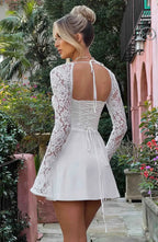 Zuri | Women's Chic Lace Long Sleeve Mini Dress