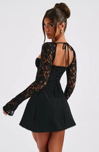 Zuri | Women's Chic Lace Long Sleeve Mini Dress
